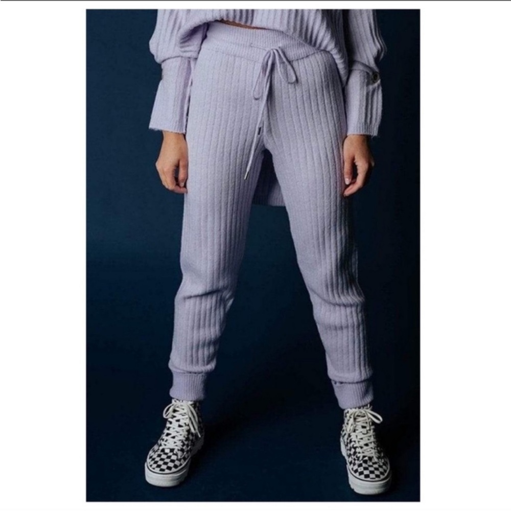 Free People around the clock Lavender Ribbed Knit Pants